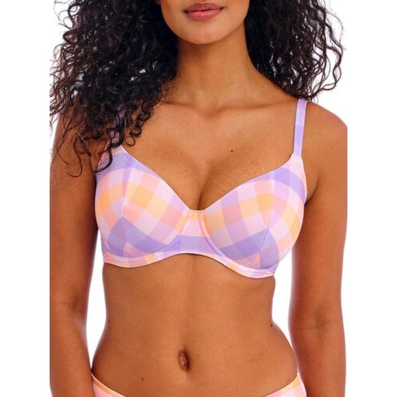Freya Other - NWT Freya Women's Harbour Island Underwire Plunge Top Bikini 36D Gingham